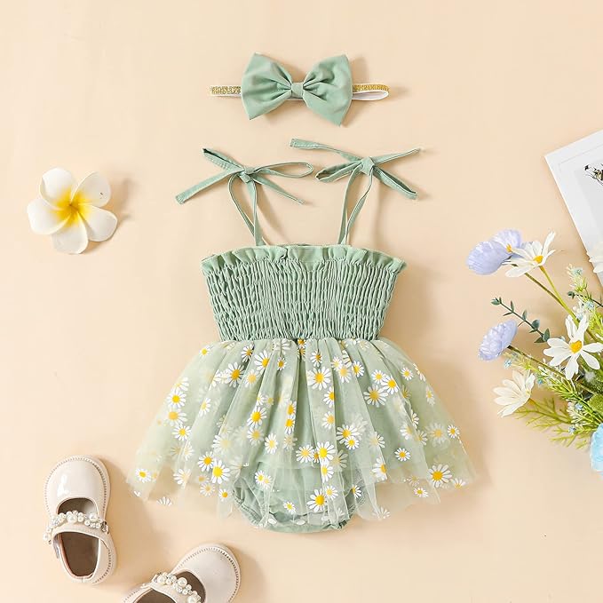 Meihuida Newborn Baby Girl Sleeveless Rompers Summer Clothes Cotton Bodysuit with Headband