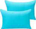 NTBAY Microfiber Toddler Pillowcases with Envelope Closure, 2 Pack 100% Brushed Microfiber Super Soft Travel Kids Nursery Pillow Cases, 14"x20" Fits Pillows Sized 12"x16" 13"x18" 14"x19", Blue