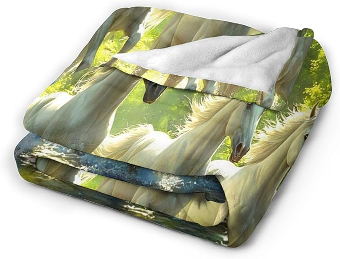 Tijuboni Horses Throw Blanket Horse Gifts for Girls Boys Women Men Kids Adults Soft Flannel Fleece Blanket for Couch Sofa Bed Home Decor 60"x80"