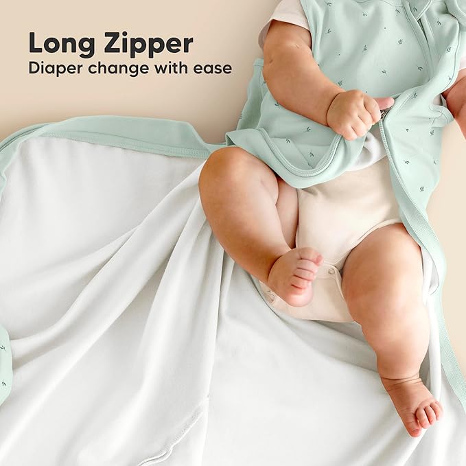 KeaBabies 2-Pack Organic Baby Sleep Sacks, 100% Cotton - Soft & Breathable 0.5TOG Baby Wearable Blanket, Toddler Sleeping Sack 0-6 months, Easy to Wear Transitional Swaddles for Newborns (Bunnies, S)