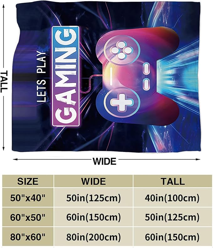 Game Blanket Game Gifts for Girls Boys Woman Kids Play Game Lover Throw Blankets Soft Blanket Warm Fleece Flannel Plush Blankets for Bed Sofa Couch 50"x60"