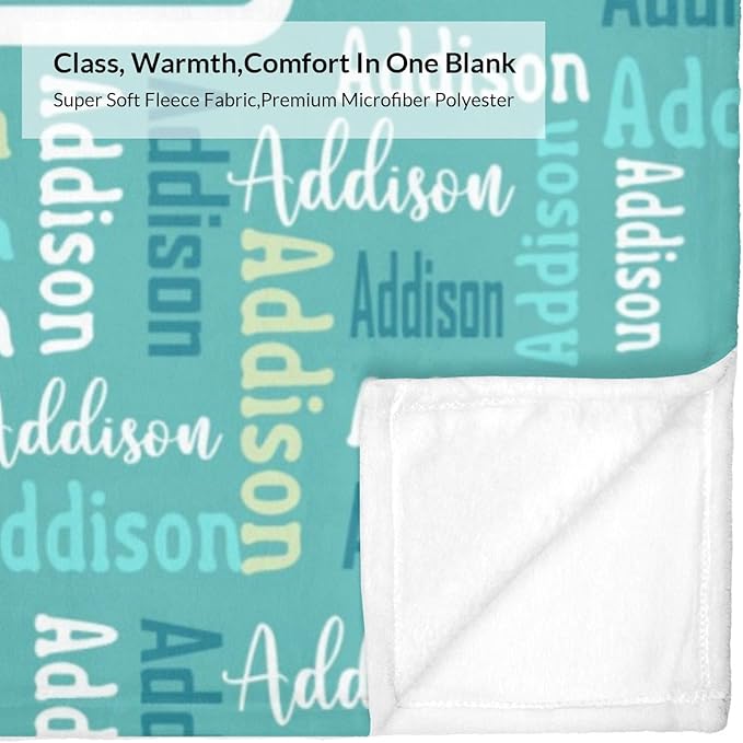 Dr.TOUGH Name Blanket Personalized Blanket for Adult Kids Flannel Customized Personalized Blankets and Throws