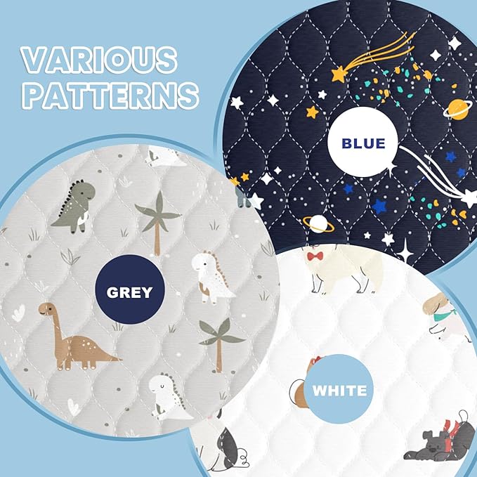 Bed Wetting Pads for Kids & Toddlers, 36"x36" 5 Layer Waterproof Washable Pee Pads, Potty Training Mattress Protector, Absorbent Chuck Pads Non Slip for Bedwetting Kids, Hospitals, Pet (White,2Packs)