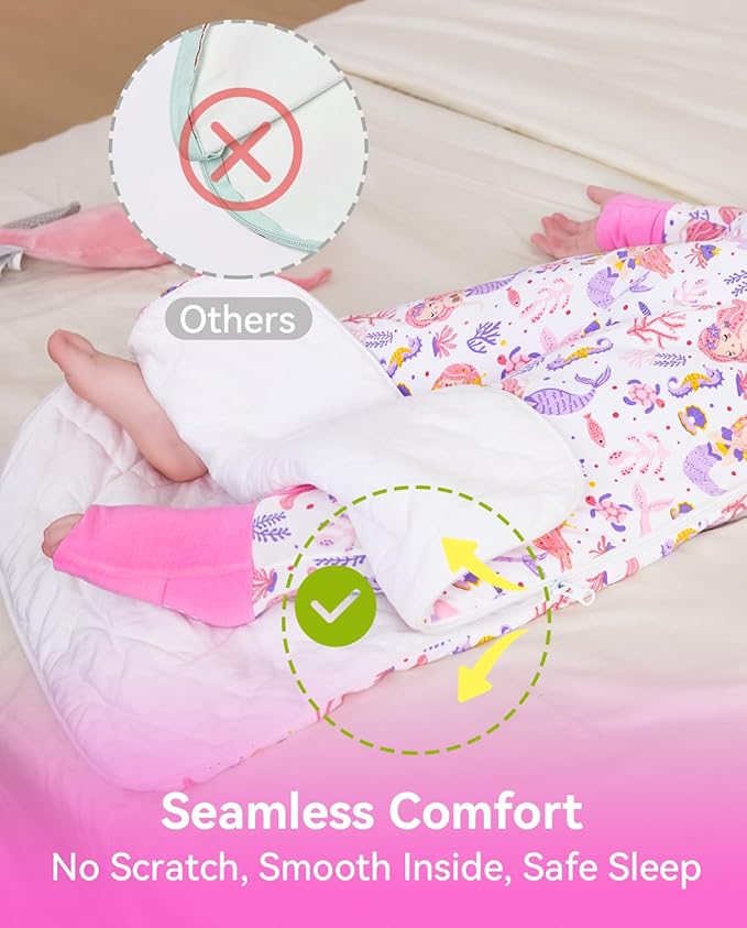Rayon Made from Bamboo Viscose Sleep Sack 0-36 Months 1.0 Tog for Toddler and Baby sleepers 2-Way Zipper Newborn Sleep Sacks