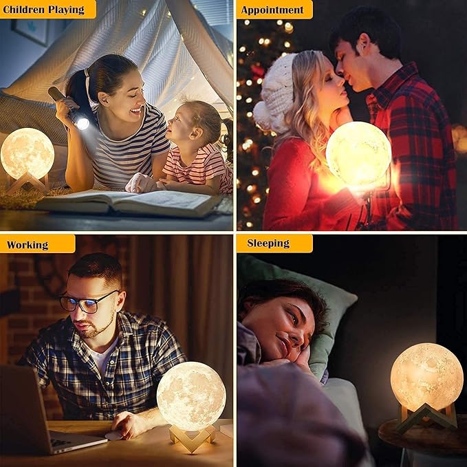 CPLA Moon Lamp Upgrade 128 Colors, Christmas Gifts for Kids Girls Boys Teens Sister Her Women, Ages 4 5 6 7 8 9 10 11 12 13 14 15 16 17 18-20 Year Old Birthday, Remote and Touch Control, 6 inch