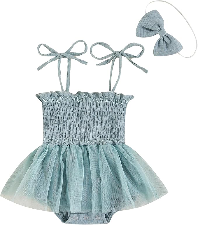 Meihuida Newborn Baby Girl Sleeveless Rompers Summer Clothes Cotton Bodysuit with Headband