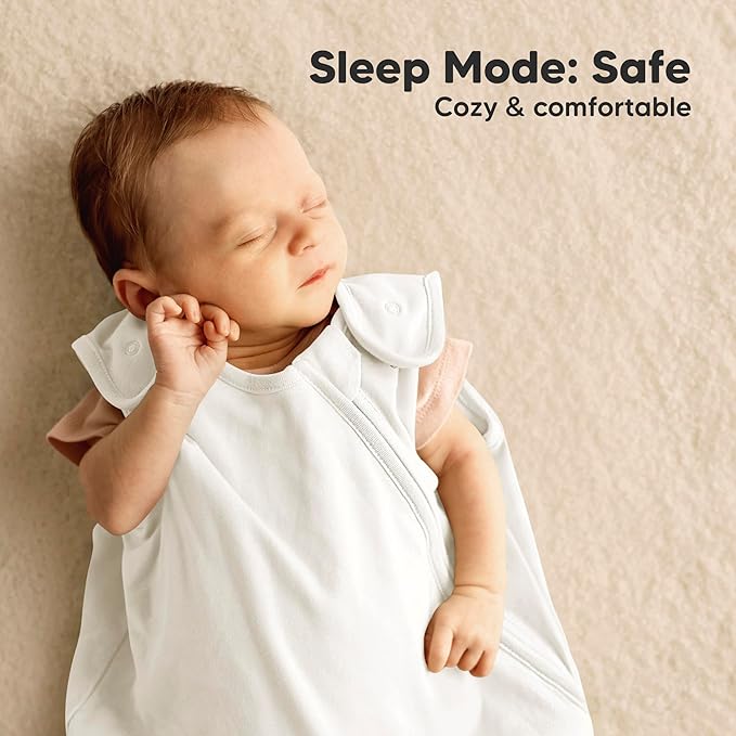 2-Pack Organic Baby Sleep Sacks, 100% Cotton - Soft & Breathable 0.5TOG Baby Wearable Blanket,Toddler Sleeping Sack 18-24 months,Easy to Wear Transitional Swaddles for Newborns,Infants (Soft White, L)