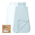 2-Pack Organic Baby Sleep Sacks, 100% Cotton - Soft & Breathable 0.5TOG Baby Wearable Blanket, Toddler Sleeping Sack 6-18 months, Easy to Wear Transitional Swaddles for Newborns, Infants (Glacier, M)