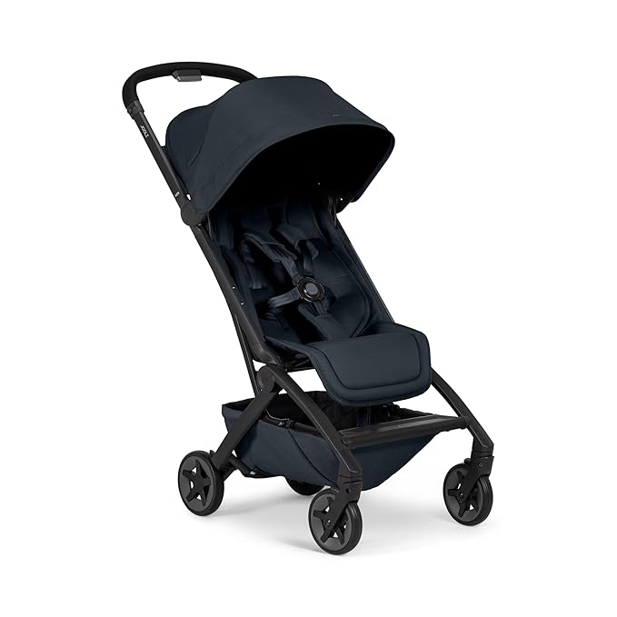 Joolz Aer2 Lightweight Travel Stroller For Baby & Toddler – Ultra-Compact One-Hand Foldable Stroller, Reclining Seat, UPF 50+ Canopy, Adjustable Leg Rest, Carry-On & Airplane Approved (Dark Navy Blue)