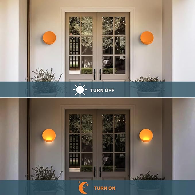 Hyunbae 8'' LED Outdoor Wall Light, 3000K Modern Wall Sconce LED Dimmable Wall Lamp Hardwired Up and Down Wall Mount Light for House Front Door Porch Garage Patio Bedroom Hallway Light Fixture