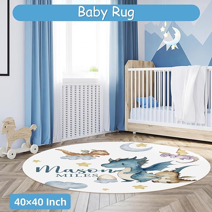 Custom Baby Crib Bedding Set, 5 Pcs Personalized Name Baby Crib Set for Boys, Dinosaur Nursery Bedding Sets, Double Layer Flannel Blanket, Newborn Infant Toddler & New Parents Customized Gifts