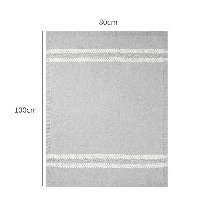 mimixiong 100% Coton Baby Blanket Knitted Receiving Baby Blankets for Newborns Boy Girl 40x30 Inch