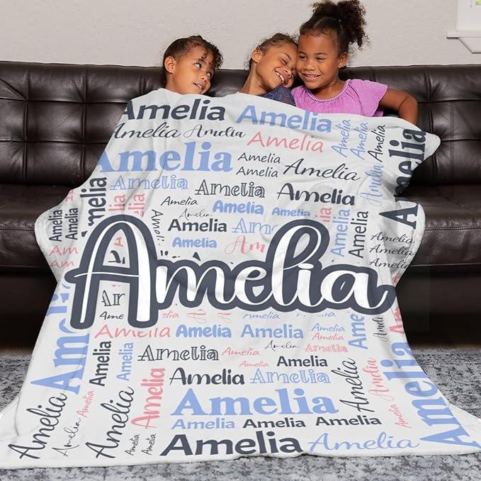 Dr.TOUGH Personalized Blanket for Adult Kids with Name Customized Blankets Personalized Throw Blanket for Christmas Birthday Gifts