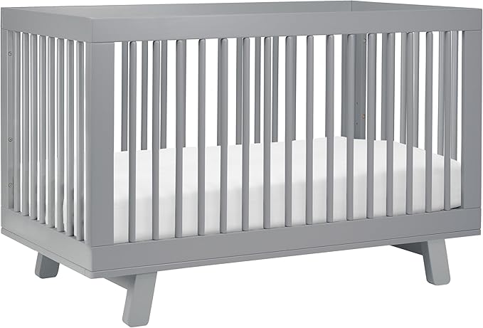Babyletto Hudson 3-in-1 Convertible Baby Crib - GREENGUARD Gold Certified Convertible Crib to Toddler Bed & Daybed - Wooden Baby Bed with 4 Adjustable Mattress Heights - Strong & Easy Assembly - Grey