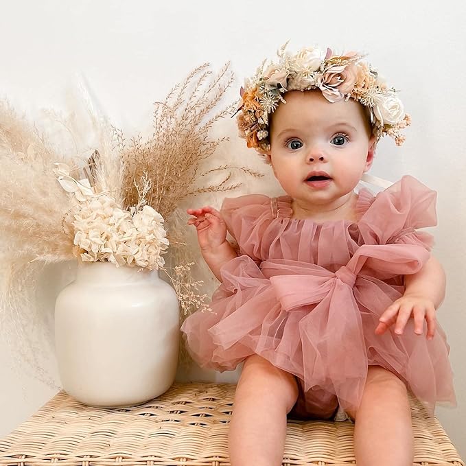 Meihuida Newborn Baby Girl Sleeveless Rompers Summer Clothes Cotton Bodysuit with Headband