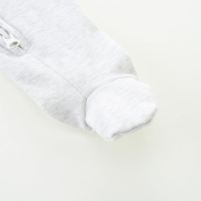 Baby Romper 100% Organic Cotton Pajamas One Piece Long Sleeve Zipper Footie Onesie for 0~12M Baby