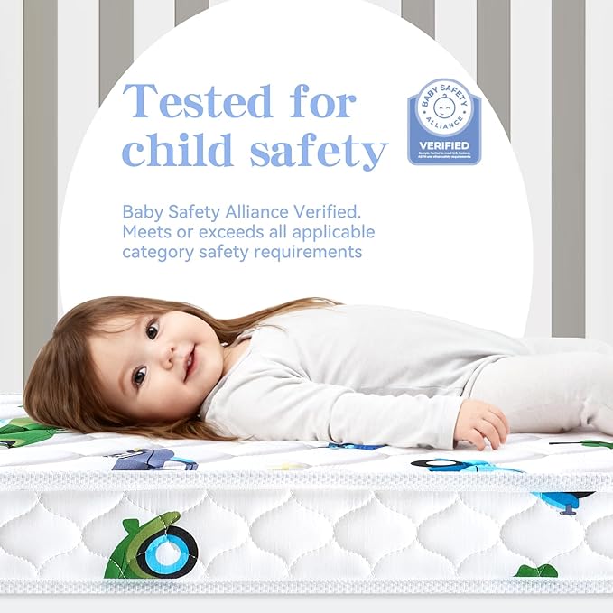 Premium Foam Baby Crib Mattress & Toddler Mattress–Breathable- 52" x 27.6" x 5",Non-Toxic, 100% Soft, Medium Firm Toddler Mattress Fits Standard Full-Size Crib and Toddler Beds