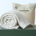 Cloud Scape Linen Oversized 4 Layer Muslin Blanket Twin Size - 100% Cotton, Lightweight & Breathable All Season Gauze, Pre-Washed, for Bed, Couch, fits Twin XL Bed,68x92, White