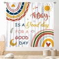 Rainbow Curtains for Classroom, Kids Girls Baby Boho Cute Inspirational Motivational Quotes Cartoon Colorful Pastel Nursery Classroom Bedroom Living Room Bathroom Window Drapes 2 Panels, 84"x84" Inch