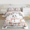 Feelyou Merry Christmas Comforter Set Full Size Cute Snowman Bedding Set for Kids Boys Girls Duvet Quilt Snowflake Bedroom Decor Microfiber 3 Pcs with 2 Pillow Cases