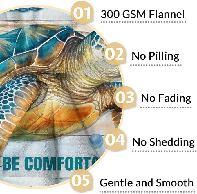 Turtle Stuff for Girls - 50" x 60" Inches Sea Turtle Blanket Gifts for Kids - Colorful Warm Cozy Blankets for Couch, Bed & Travel
