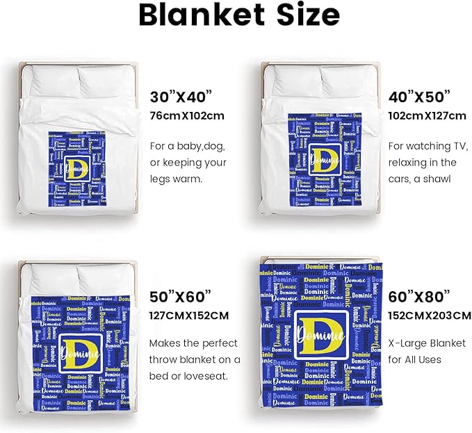 Dr.TOUGH Name Blanket Personalized Blanket for Adult Kids Flannel Customized Personalized Blankets and Throws
