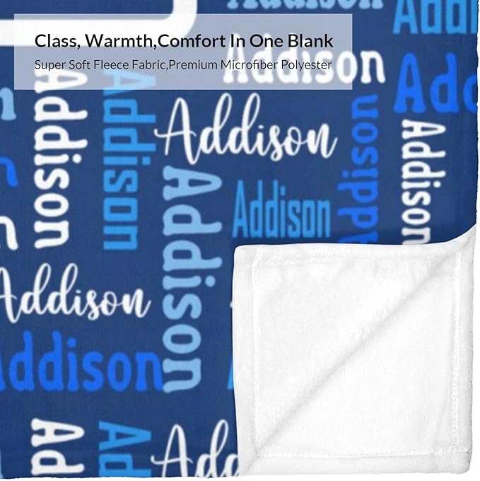 Dr.TOUGH Name Blanket Personalized Blanket for Adult Kids Flannel Customized Personalized Blankets and Throws
