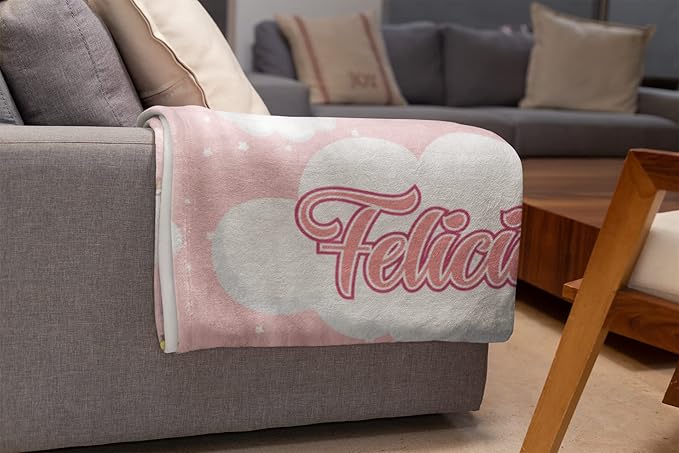 Personalized Cloud Blanket for Girls | Kids Cloud Unicorn | Custom Plush Fuzzy Rainbow for Toddler | Customized Little Girl Throw Blankets | Girl Sofa Bed Birthday| Fleece 50x60
