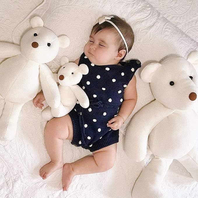 Simplee kids Baby Girl Knit Romper Fall Sleeveless Pompoms Rompers Newborn Little Girl Overall Jumpsuit Outfits