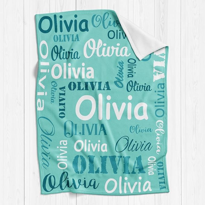 Gudina Personalized Name Blankets and Throws, Custom Blanket with Name, Personalized Christmas Blanket Gifts for Women Men