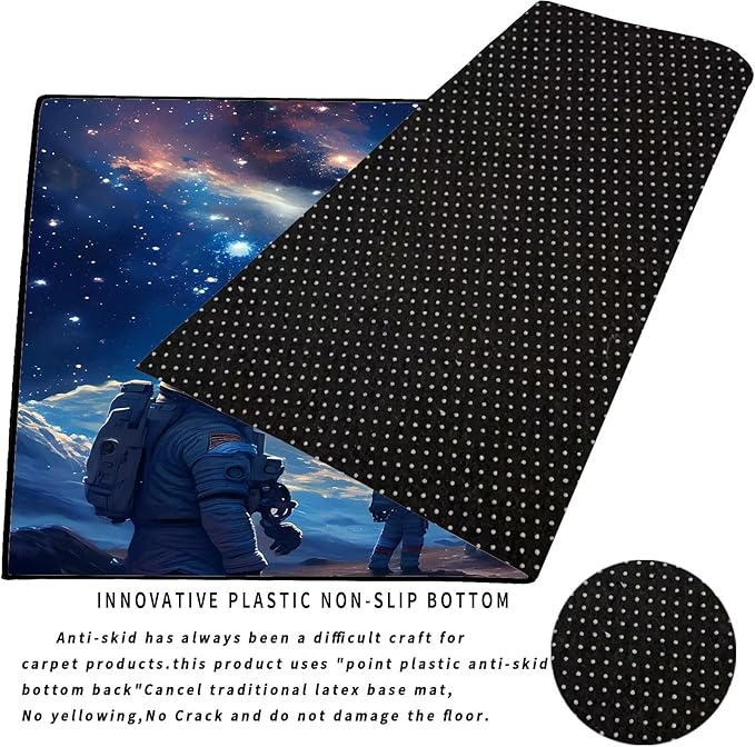 5' x 7' Galaxy Rug for Kids Bedroom Planet Alien Rugs Astronauts Space Carpet Printed Throw Rugs for Boys Children Living Room,150x210cm