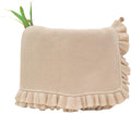 Cotton Baby Blanket with Ruffle Edge Soft Breathable Newborn Blanket for Boys & Girls, Lightweight Knit Throw for Crib, Stroller & Nursery Multiple Colors Available Cream 28x36