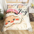 jejeloiu Pink Christmas Bedding Set for Kids Boys Girls Santa Claus Comforter Cover Set Twin Size New Year Decor Duvet Cover Bedroom Decor Xmas Bedspread Cover Bedding Collection 2Pcs