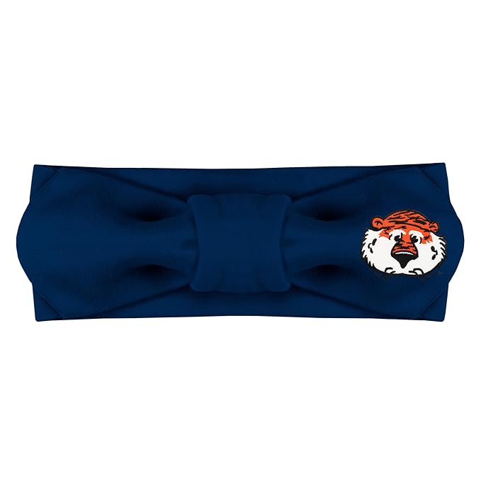 Creative Knitwear Auburn Tigers Infant Girls Navy Solid Hair Knot Headband Embroidered Logo - Size Newborn - 4T