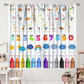 Kids Alphabet Curtains Cartoon Animal Funny Learning Colorful Educational Nursery Curtain with Rod Pocket for Bedroom Classroom Decor Drapes Window Treatments 2 Panels Set 42" W X 63" L