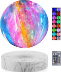 VGAzer Levitating Moon Lamp,Floating and Spinning in Air Freely with 3D Printing LED Moon Light Has 16 Colors 20 Modes for Unique Christmas Gifts,Room Decor (Marble Base 16 Colors Galaxy Moon)