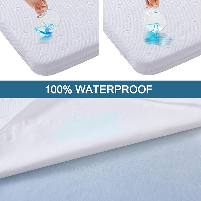 Baby Bassinet Mattress, 26" x 12" x 2" Dual Sided Gel Memory Foam Mattress with Breathable Removable Soft Cover Fit for The Bassinet Comes with Pack and Play