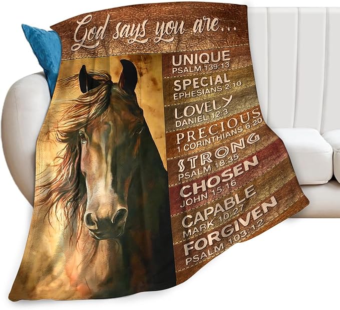 Horse Gifts: Soft Warm Cozy Fleece Blanket for Kids & Adults - 40"x50"