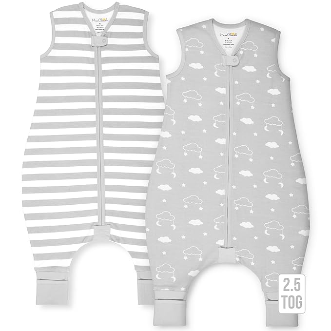 Mama Cheetah Toddler Sleep Sack with Feet 4T - 5T, 2.5 TOG Organic Cotton Baby Sleeping Bag with Legs, Baby Wearable Blankets for Walkers w/ 2-Way Zipper, Baby Sleep Sack for Girls & Boys, XL