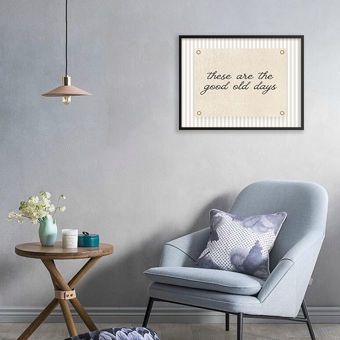 These Are the Good Old Days Wall Art Inspirational Quotes Poster 24x36 inch Black Framed Modern Minimalist Positive Affirmations Canvas Prints for Office Bedroom Wall Decor