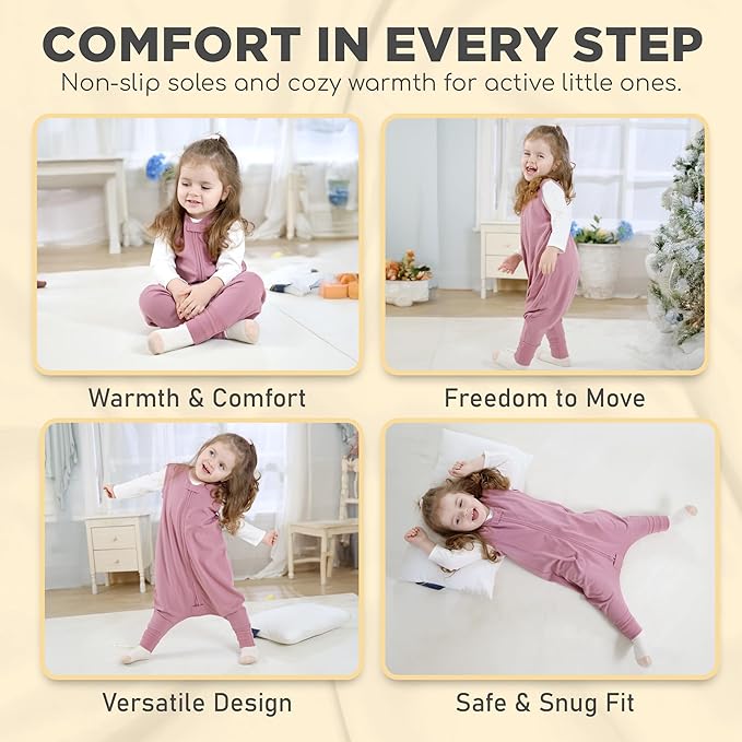 Mama Cheetah Toddler Sleep Sack with Feet, 0.5 TOG Organic Cotton Baby Wearable Blankets with Legs, Baby Sleeping Bag for Walkers, Early Walker 6-18 Month