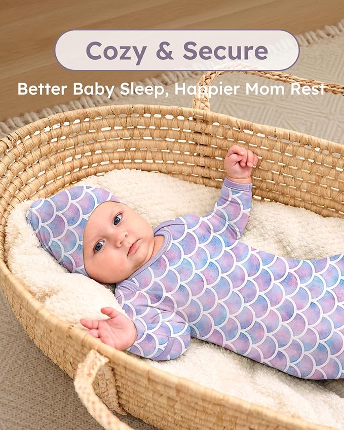 Yoofoss Baby Knotted Gowns 0-3 Months, Newborn Sleepers Hospital Coming Home Outfit for Photograph, Soft Breathable Comfort