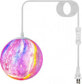 Plug in Pendant Light Fixtures Hanging Ceiling Lamp 16.4ft Cord,7in Colorful Hanging Moon Lamp Galaxy Lamp for Kids Bedroom,Led Moon Light Gift for Girls&Boys Lover Birthday(Bulb Included)