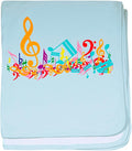 CafePress Colorful Musical Notes Baby Blanket, Super Soft Newborn Swaddle