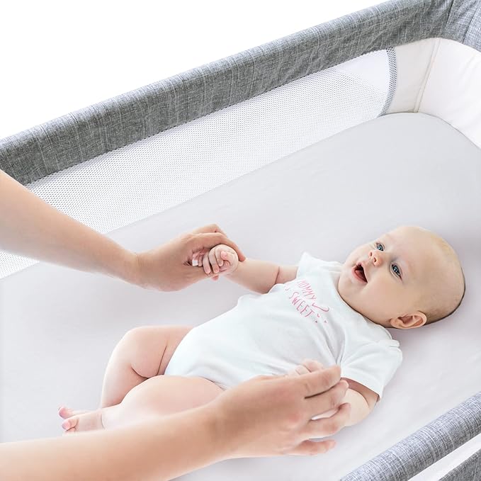 Bassinet Sheets Fit for Angelbliss, MMBABY, HARPPA, Ihoming and AMKE Baby Bassinet(33"x19"),100% Cotton, 2 Pack, Ultra Soft Bassinet Sheet, White and Gray