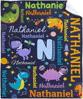 Dinosaur Lover Astronaut Personalized Blanket with Name Custom Dinosaur with Name Flannel Blanket Soft Throw Meaningful Gift for Toddlers Girls Boys Kids Pets 60 * 50" M for Teen