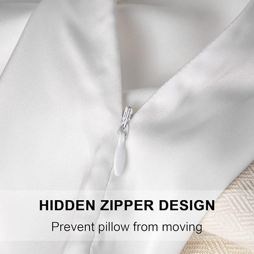 2 Pcs Mulberry Silk Pillowcase for Hair and Skin,Cooling Silk Pillow Case with Hidden Zipper,Allergen Proof Dual Sides Soft Breathable Smooth Silk Pillow Cover for Women(Queen-2PCS,White)