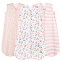 PHF Soft Baby Sleep Sack 18-24 Months 100% Organic Cotton Wearable Blanket, 2-Way Zipper 0.5 TOG Toddler Sleeping Sack 3 Pack, Comfy Sleep Bag for Baby Girls, Pink Floral (X-Large)