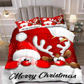 LUVIVIHOME 2PCS Merry Christmas Comforter Set - Twin Size, Funny Santa Claus Bedding, Reindeer Cute Christmas Bedroom Decor for Kids Boys Girls Teens, Xmas Gifts, 1 Pillow Case