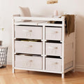 YUFU Baby Changing Table, Diaper Changing Station with 6 Storage Drawers and Changing Pad, Changing Table Dresser, White